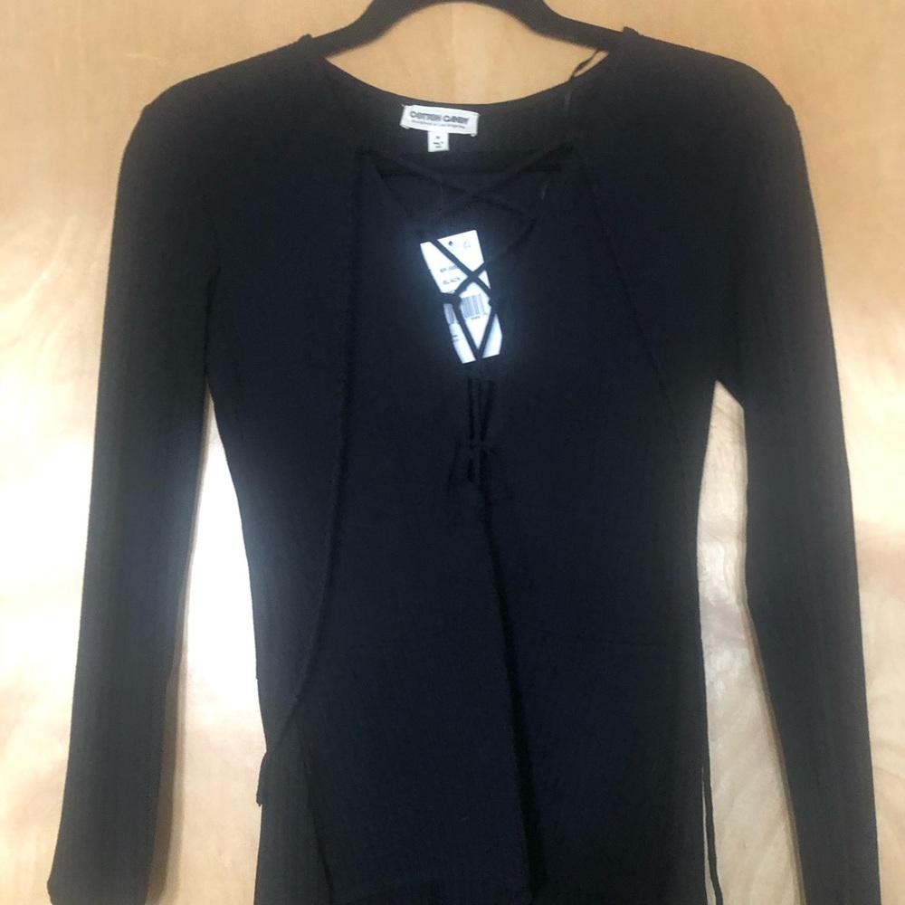 Black Bloomingdales bodysuit NWT